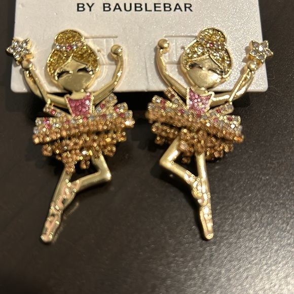 🆕🩰BaubleBar Nutcracker Ballerina Pink Dance Drop Earrings Holiday NWT New - Picture 3 of 3